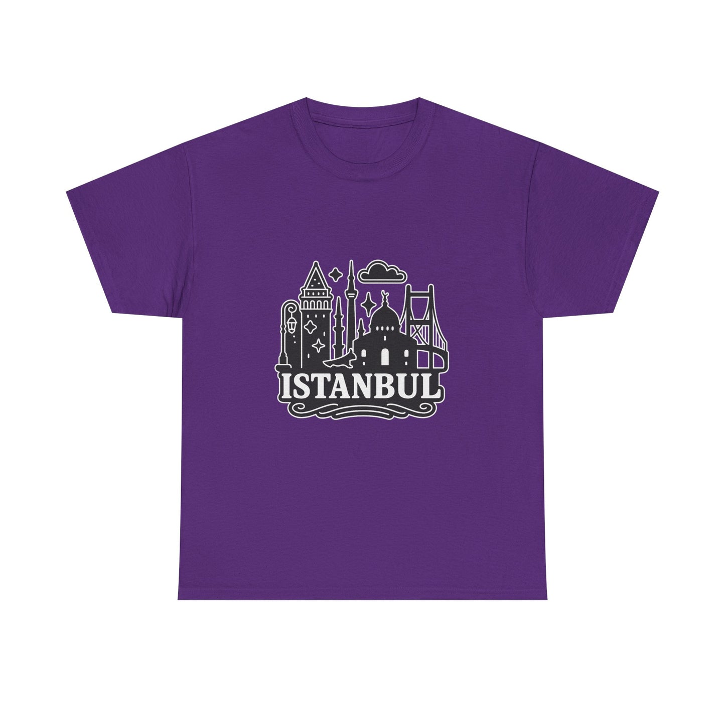 Istanbul Cityscape Unisex Heavy Cotton Tee, Travel Shirt, Gift for Travelers, Casual Style, Urban Outfit, Adventure Apparel