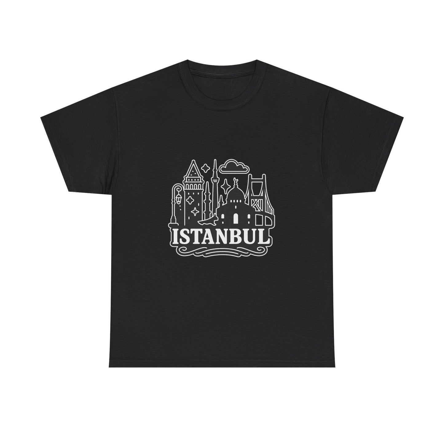 Istanbul Cityscape Unisex Heavy Cotton Tee, Travel Shirt, Gift for Travelers, Casual Style, Urban Outfit, Adventure Apparel