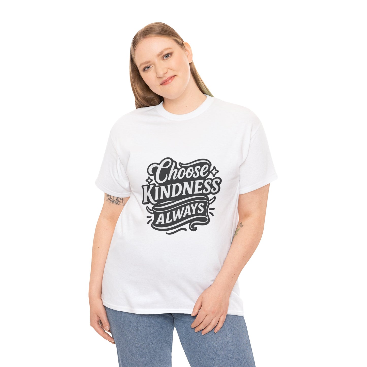 Choose Kindness Unisex Heavy Cotton Tee, Inspirational Shirt, Gift for Friends, Positive Vibes, Uplifting Apparel, Everyday Wear