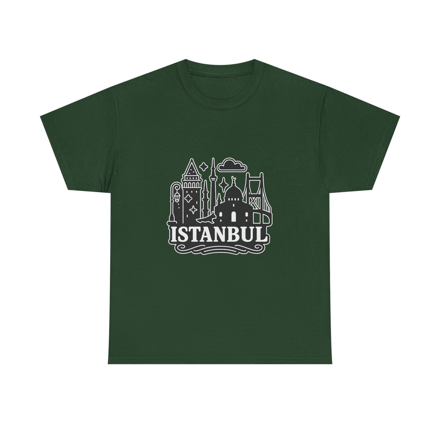 Istanbul Cityscape Unisex Heavy Cotton Tee, Travel Shirt, Gift for Travelers, Casual Style, Urban Outfit, Adventure Apparel