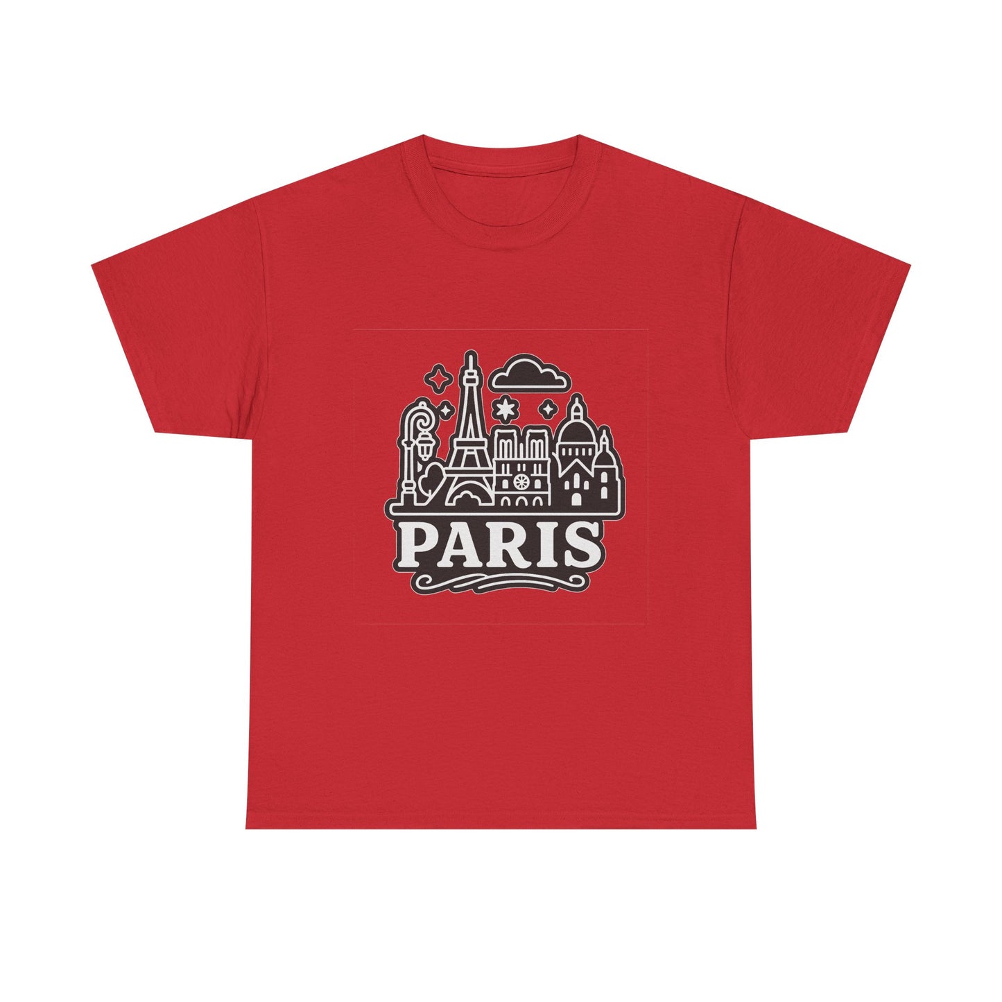 Paris-Themed Unisex Heavy Cotton Tee | Travel Gift, Casual Wear, Souvenir Shirt, Vacation Apparel, Paris Lover's Tee
