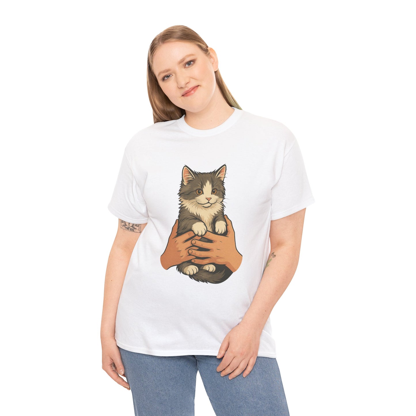 Cat Lover's Unisex Heavy Cotton Tee - Cute Cat Design, Pet Owner Gift, Animal Lover Shirt, Cozy Everyday Wear, Perfect for Birthdays