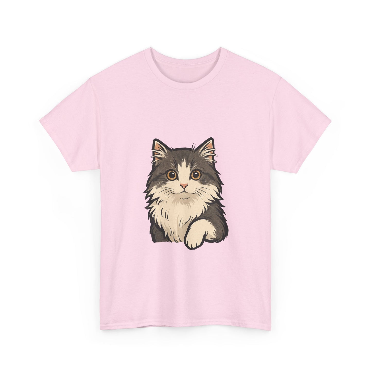 Cute Cat Unisex Heavy Cotton Tee, Animal Lover Gift, Pet Owner Shirt, Cat Lover Apparel, Animal Themed Tee, Casual Everyday Wear