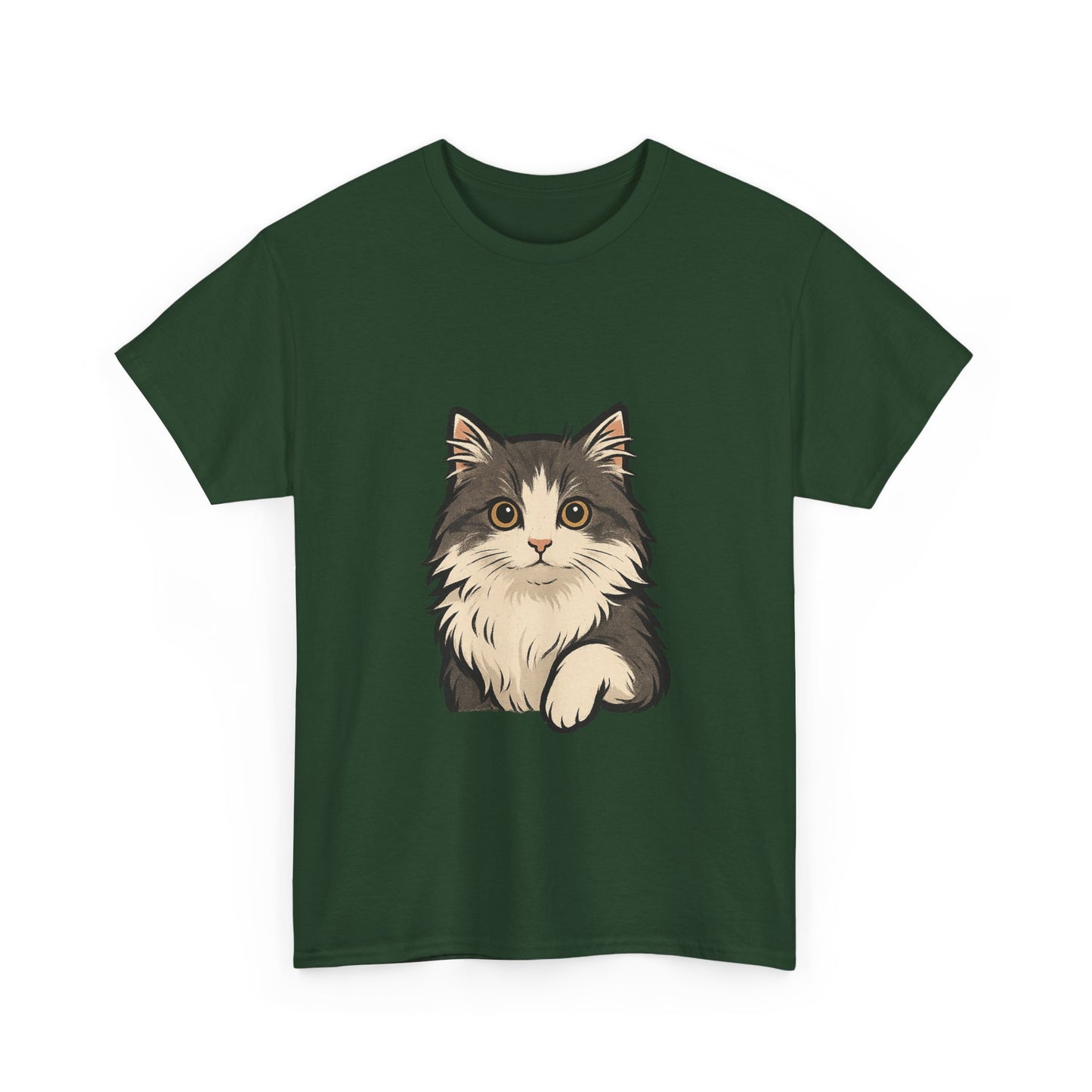 Cute Cat Unisex Heavy Cotton Tee, Animal Lover Gift, Pet Owner Shirt, Cat Lover Apparel, Animal Themed Tee, Casual Everyday Wear
