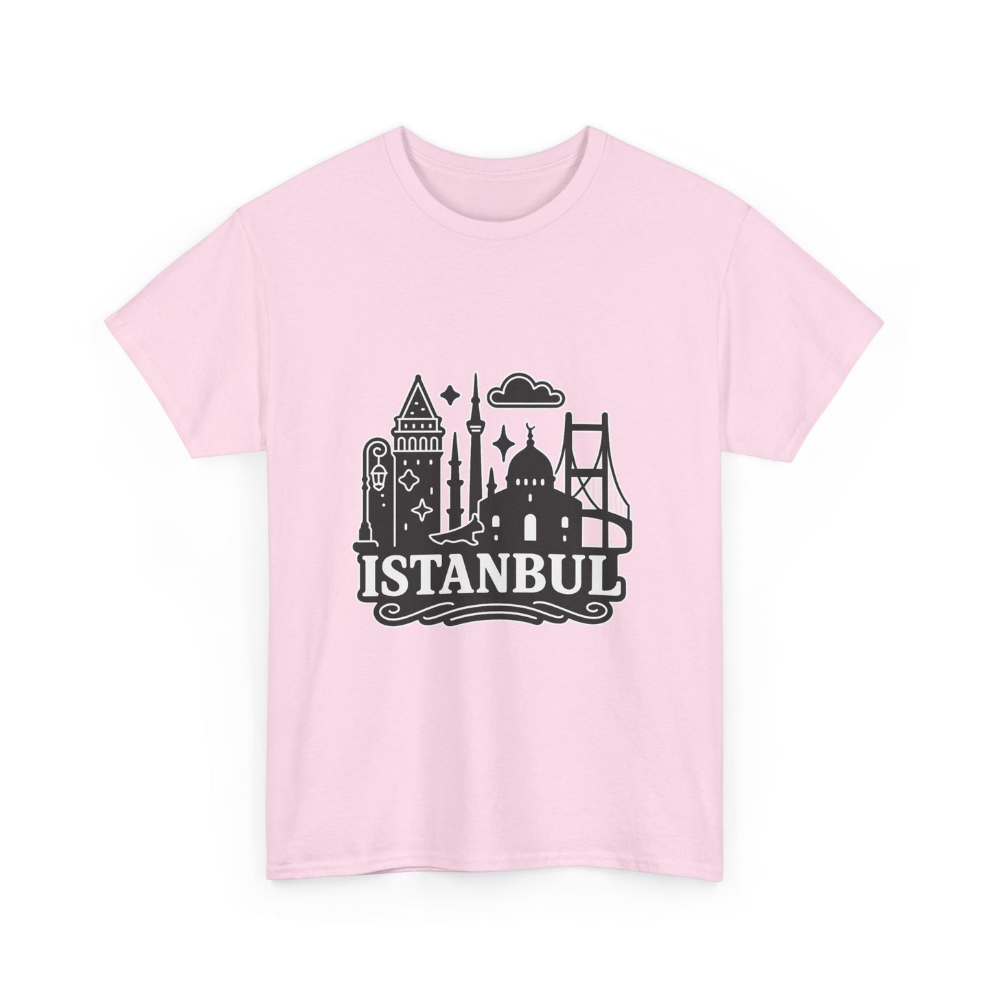 Istanbul Cityscape Unisex Heavy Cotton Tee, Travel Shirt, Gift for Travelers, Casual Style, Urban Outfit, Adventure Apparel