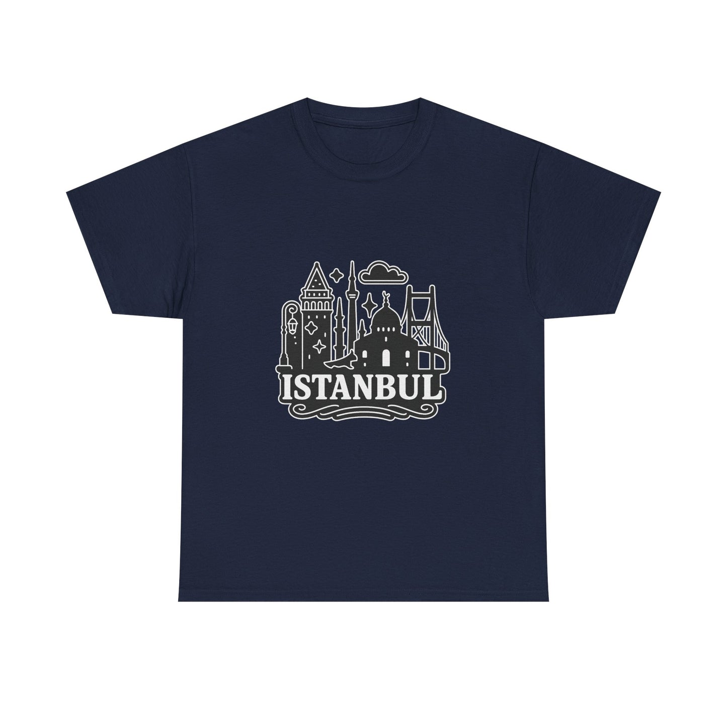 Istanbul Cityscape Unisex Heavy Cotton Tee, Travel Shirt, Gift for Travelers, Casual Style, Urban Outfit, Adventure Apparel