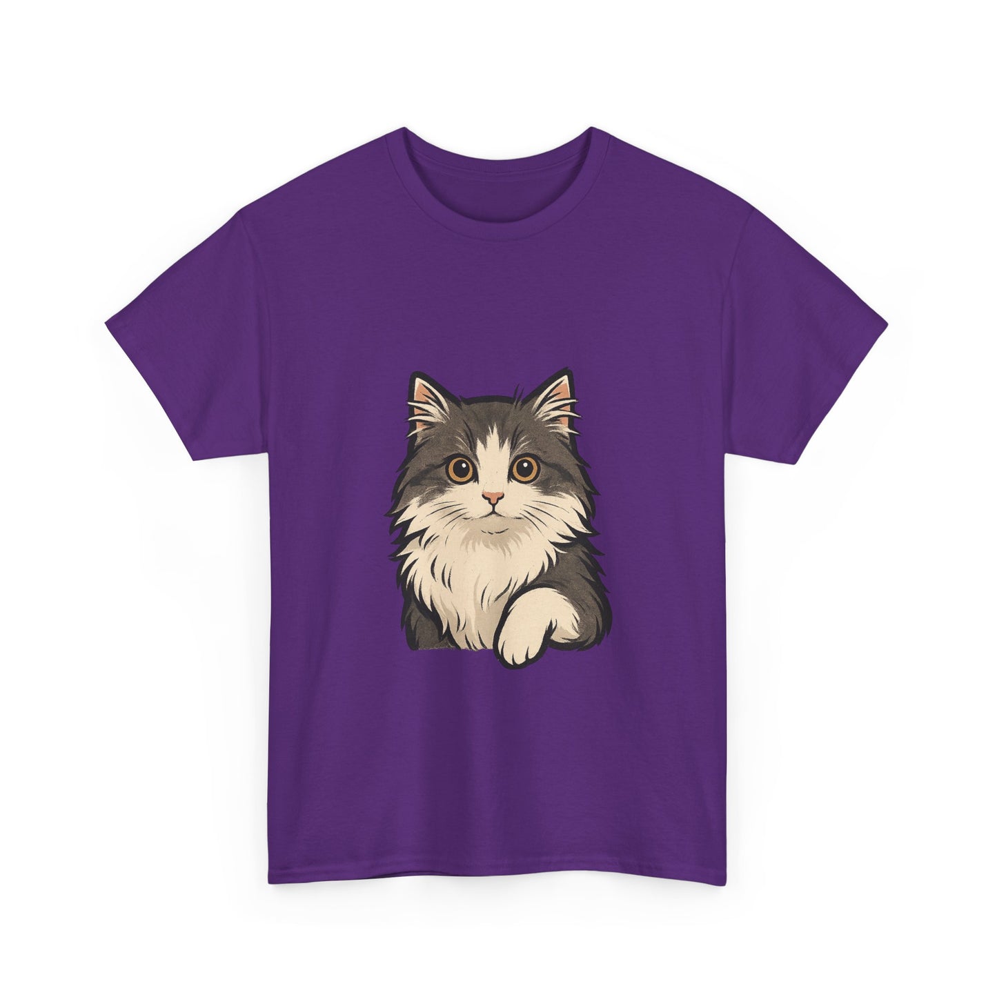 Cute Cat Unisex Heavy Cotton Tee, Animal Lover Gift, Pet Owner Shirt, Cat Lover Apparel, Animal Themed Tee, Casual Everyday Wear