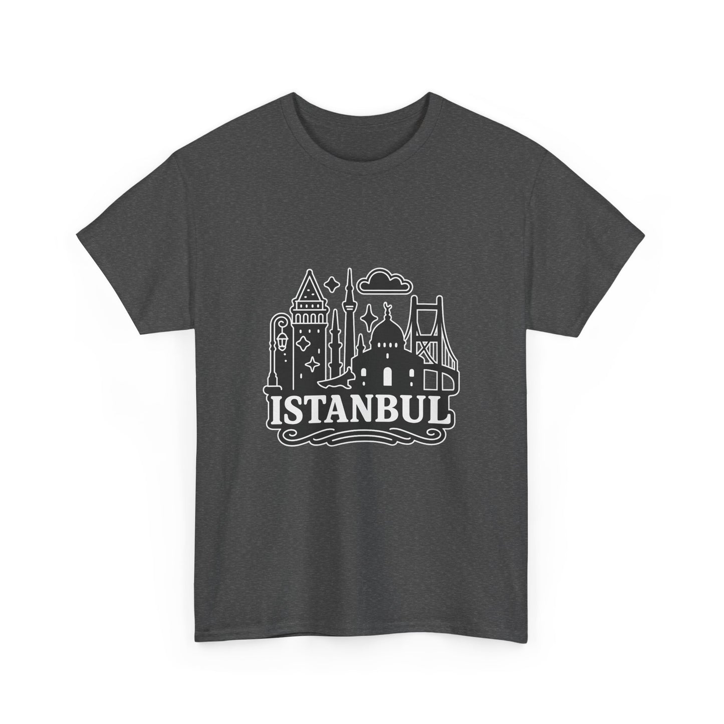Istanbul Cityscape Unisex Heavy Cotton Tee, Travel Shirt, Gift for Travelers, Casual Style, Urban Outfit, Adventure Apparel
