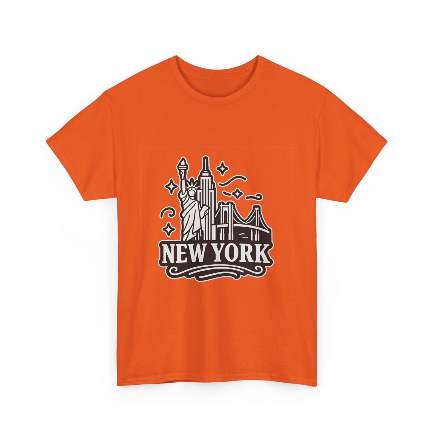 New York Skyline Unisex Heavy Cotton Tee, NYC T-Shirt, Travel Souvenir Shirt, Gift for New Yorkers, Cityscape Apparel
