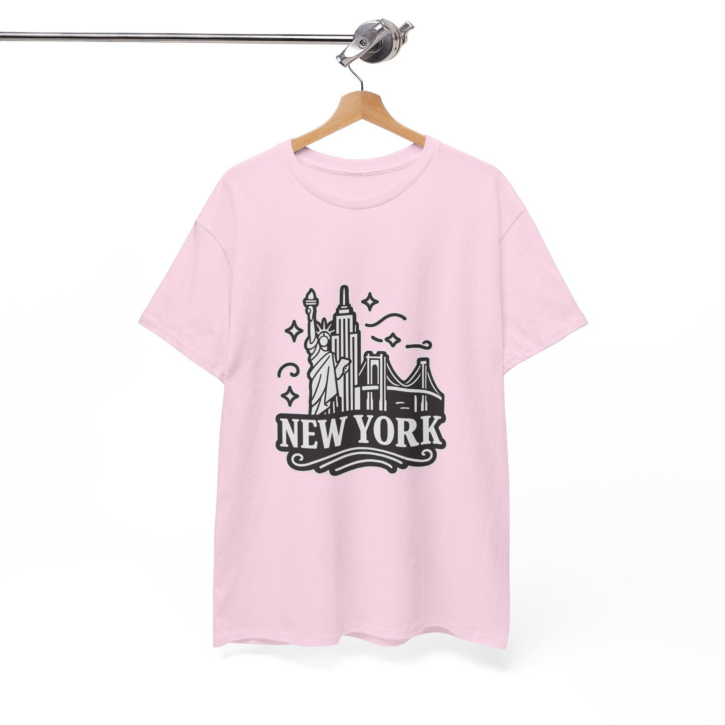 New York Skyline Unisex Heavy Cotton Tee, NYC T-Shirt, Travel Souvenir Shirt, Gift for New Yorkers, Cityscape Apparel