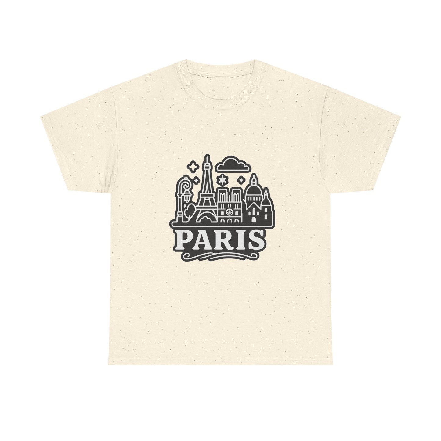 Paris-Themed Unisex Heavy Cotton Tee | Travel Gift, Casual Wear, Souvenir Shirt, Vacation Apparel, Paris Lover's Tee