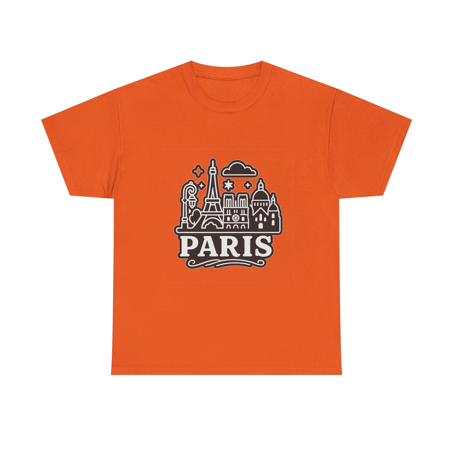 Paris-Themed Unisex Heavy Cotton Tee | Travel Gift, Casual Wear, Souvenir Shirt, Vacation Apparel, Paris Lover's Tee