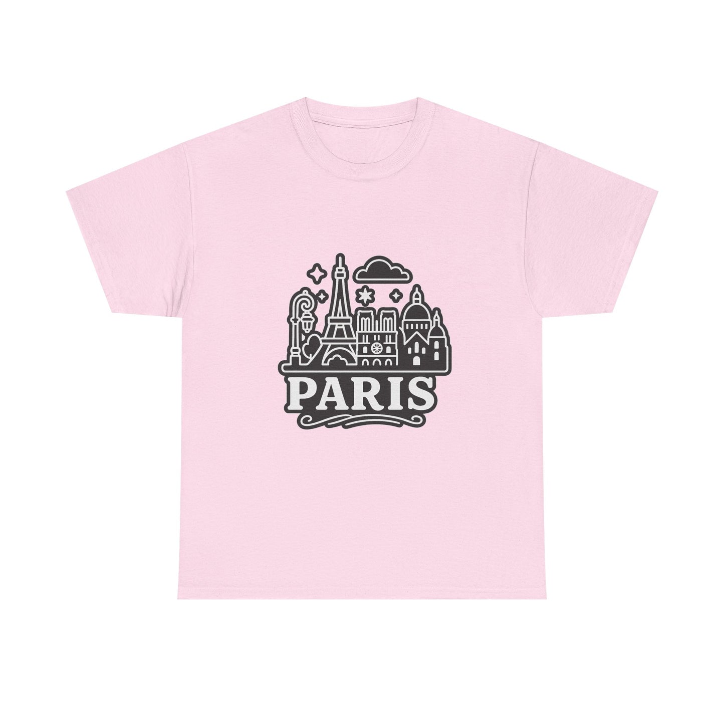 Paris-Themed Unisex Heavy Cotton Tee | Travel Gift, Casual Wear, Souvenir Shirt, Vacation Apparel, Paris Lover's Tee