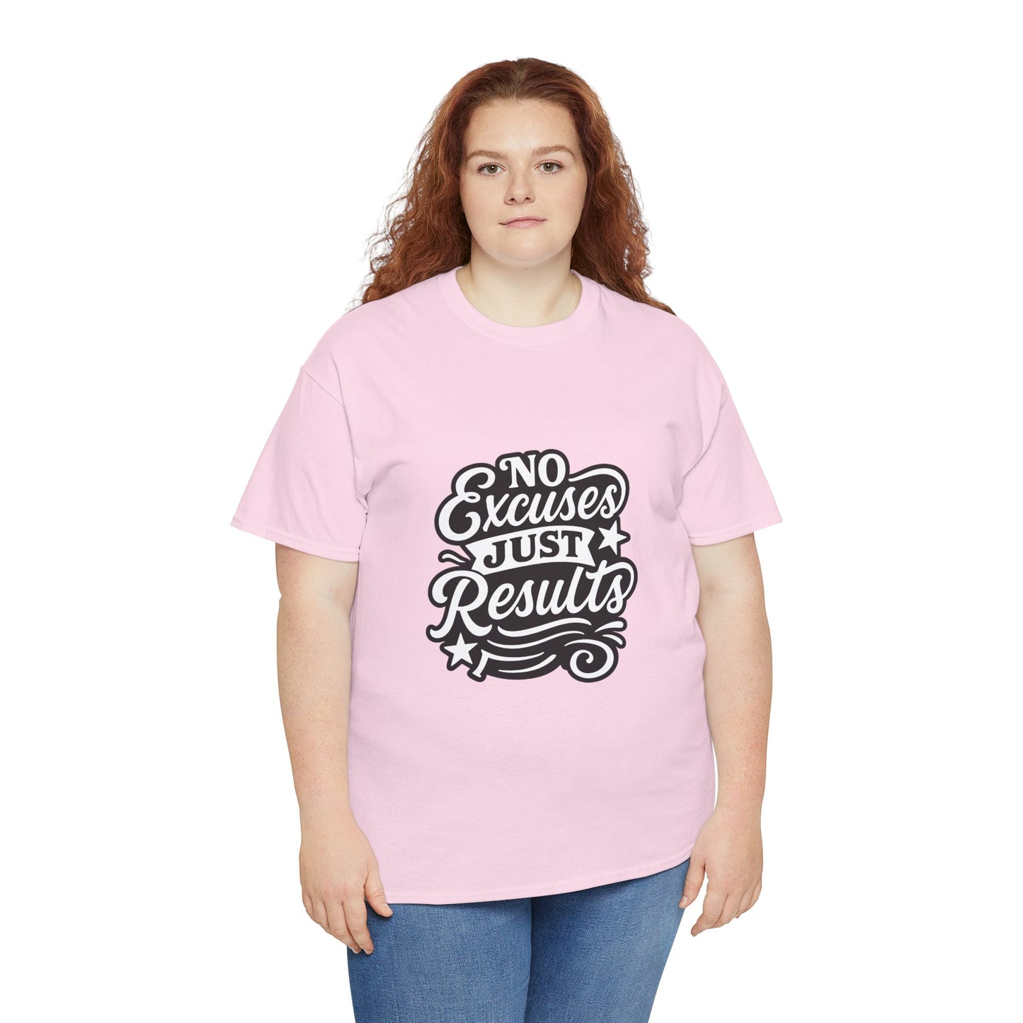 Motivational Unisex Heavy Cotton Tee - No Excuses Just Results, Fitness Apparel, Workout Shirt, Inspirational Clothing, Casual Wear, [...]