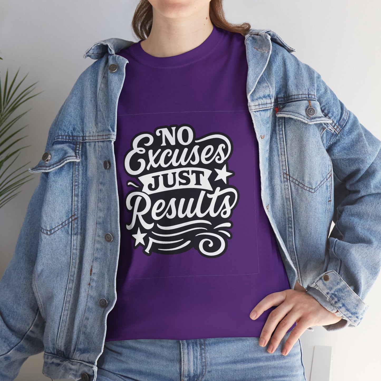 Motivational Unisex Heavy Cotton Tee - No Excuses Just Results, Fitness Apparel, Workout Shirt, Inspirational Clothing, Casual Wear, [...]