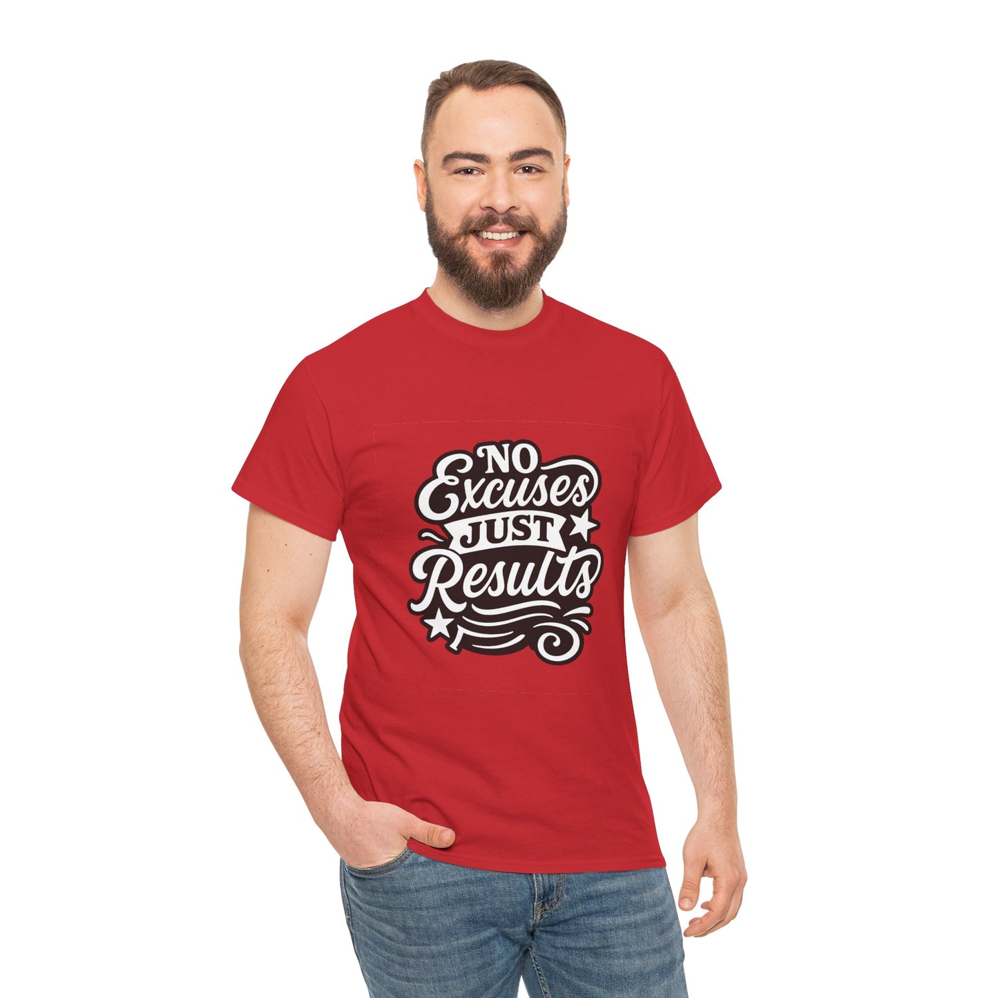 Motivational Unisex Heavy Cotton Tee - No Excuses Just Results, Fitness Apparel, Workout Shirt, Inspirational Clothing, Casual Wear, [...]