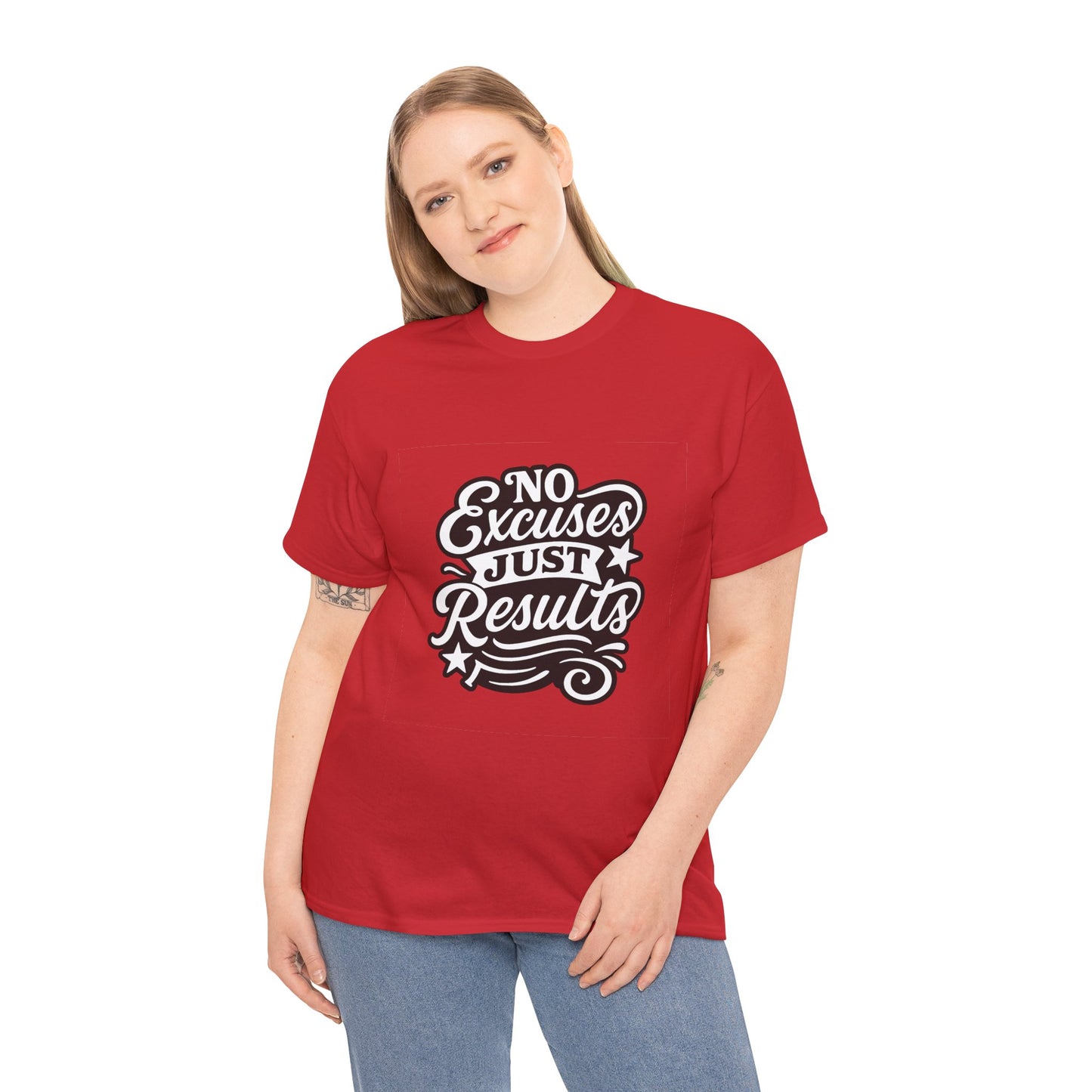 Motivational Unisex Heavy Cotton Tee - No Excuses Just Results, Fitness Apparel, Workout Shirt, Inspirational Clothing, Casual Wear, [...]