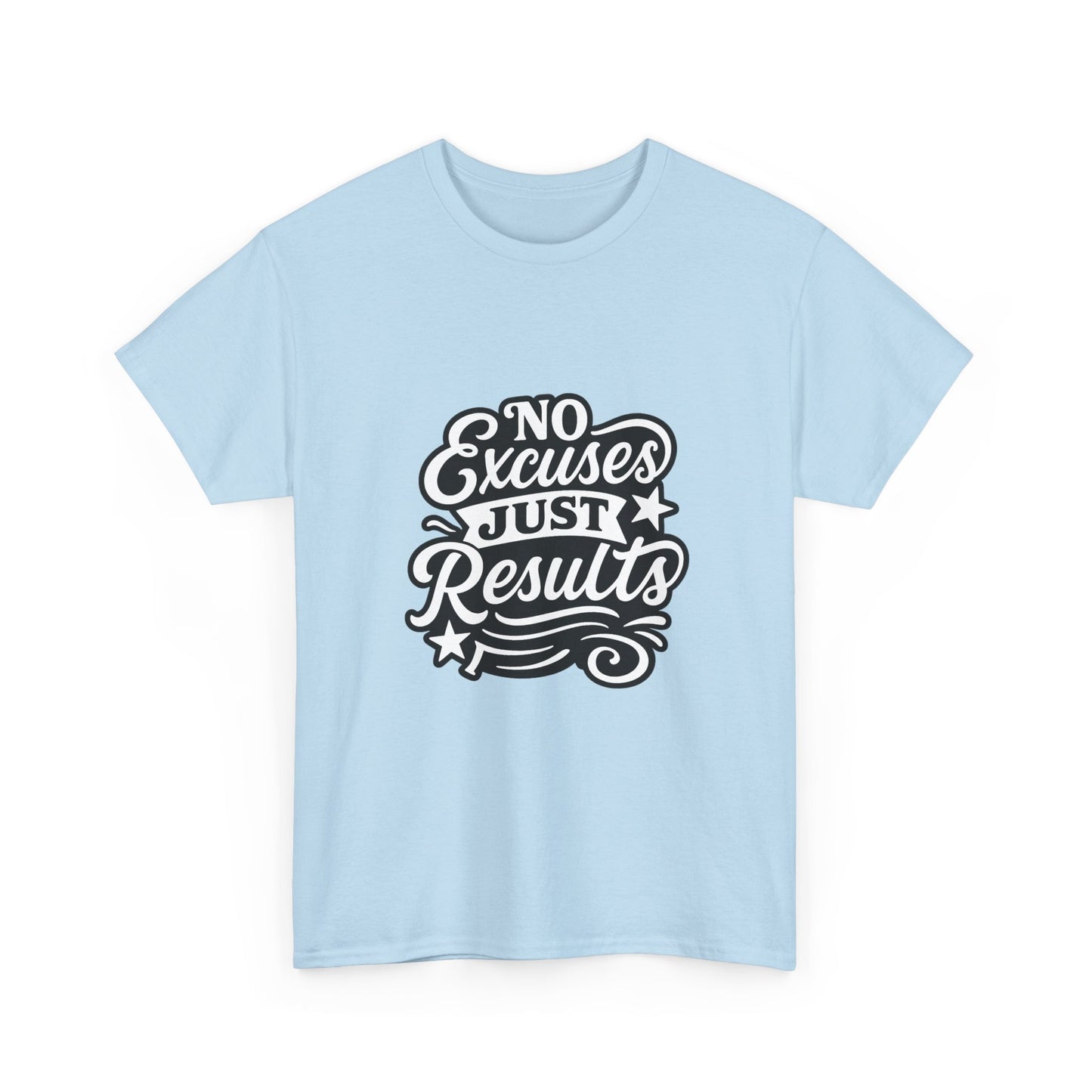 Motivational Unisex Heavy Cotton Tee - No Excuses Just Results, Fitness Apparel, Workout Shirt, Inspirational Clothing, Casual Wear, [...]