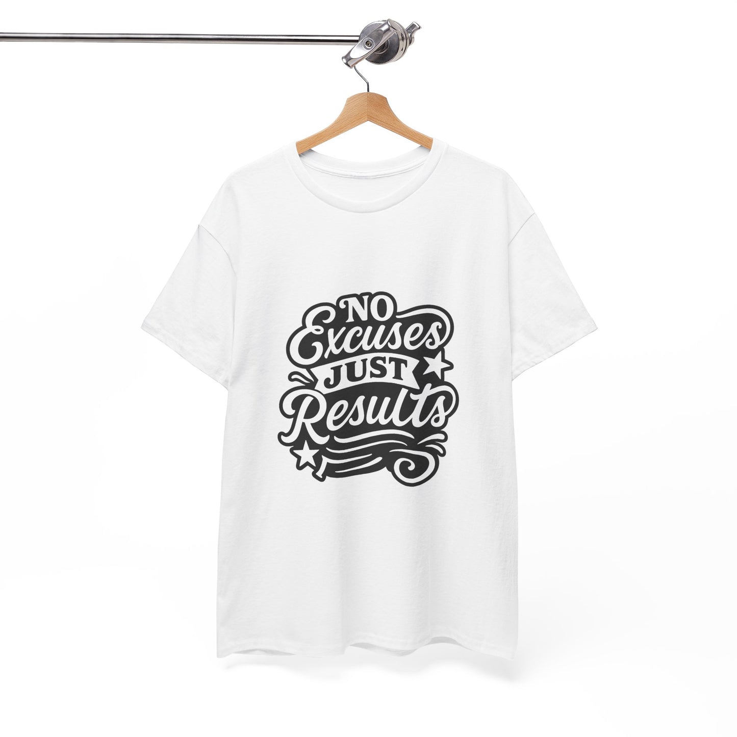 Motivational Unisex Heavy Cotton Tee - No Excuses Just Results, Fitness Apparel, Workout Shirt, Inspirational Clothing, Casual Wear, [...]