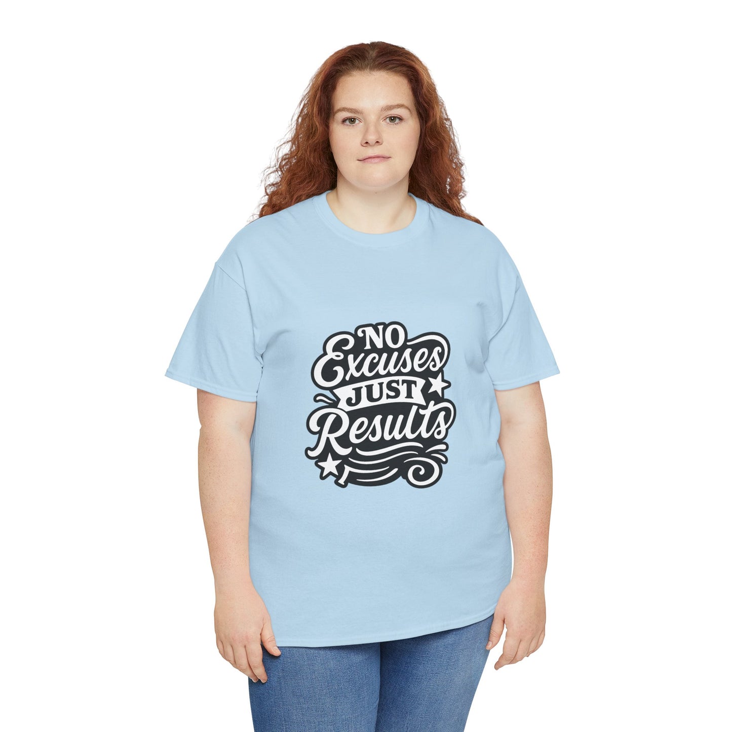 Motivational Unisex Heavy Cotton Tee - No Excuses Just Results, Fitness Apparel, Workout Shirt, Inspirational Clothing, Casual Wear, [...]