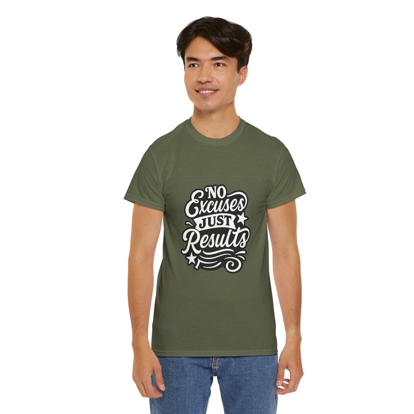 Motivational Unisex Heavy Cotton Tee - No Excuses Just Results, Fitness Apparel, Workout Shirt, Inspirational Clothing, Casual Wear, [...]