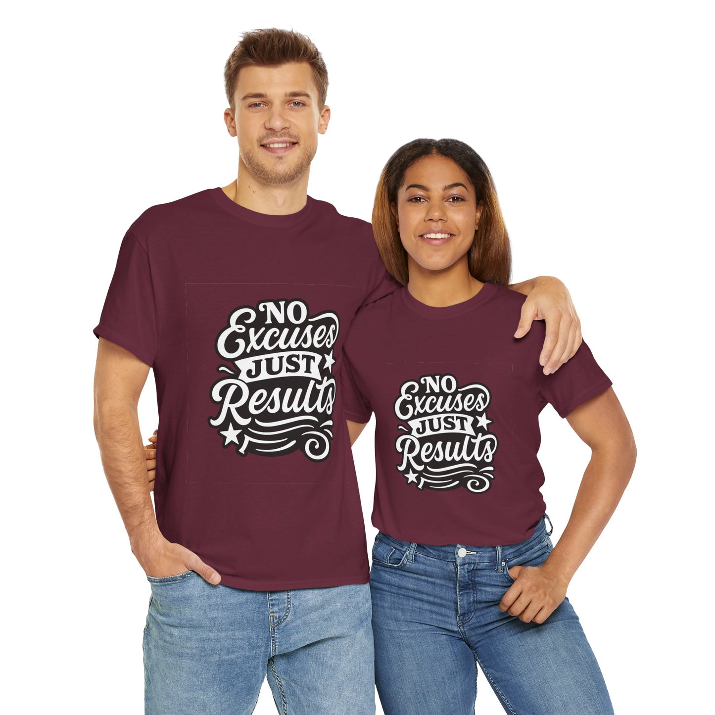 Motivational Unisex Heavy Cotton Tee - No Excuses Just Results, Fitness Apparel, Workout Shirt, Inspirational Clothing, Casual Wear, [...]