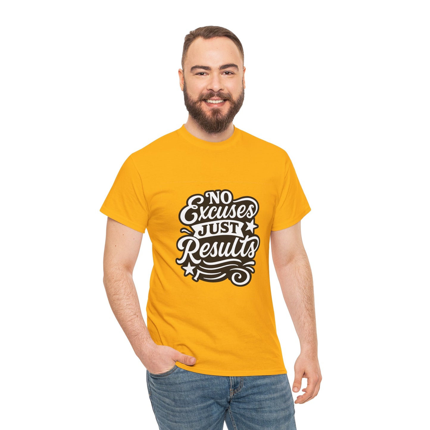 Motivational Unisex Heavy Cotton Tee - No Excuses Just Results, Fitness Apparel, Workout Shirt, Inspirational Clothing, Casual Wear, [...]