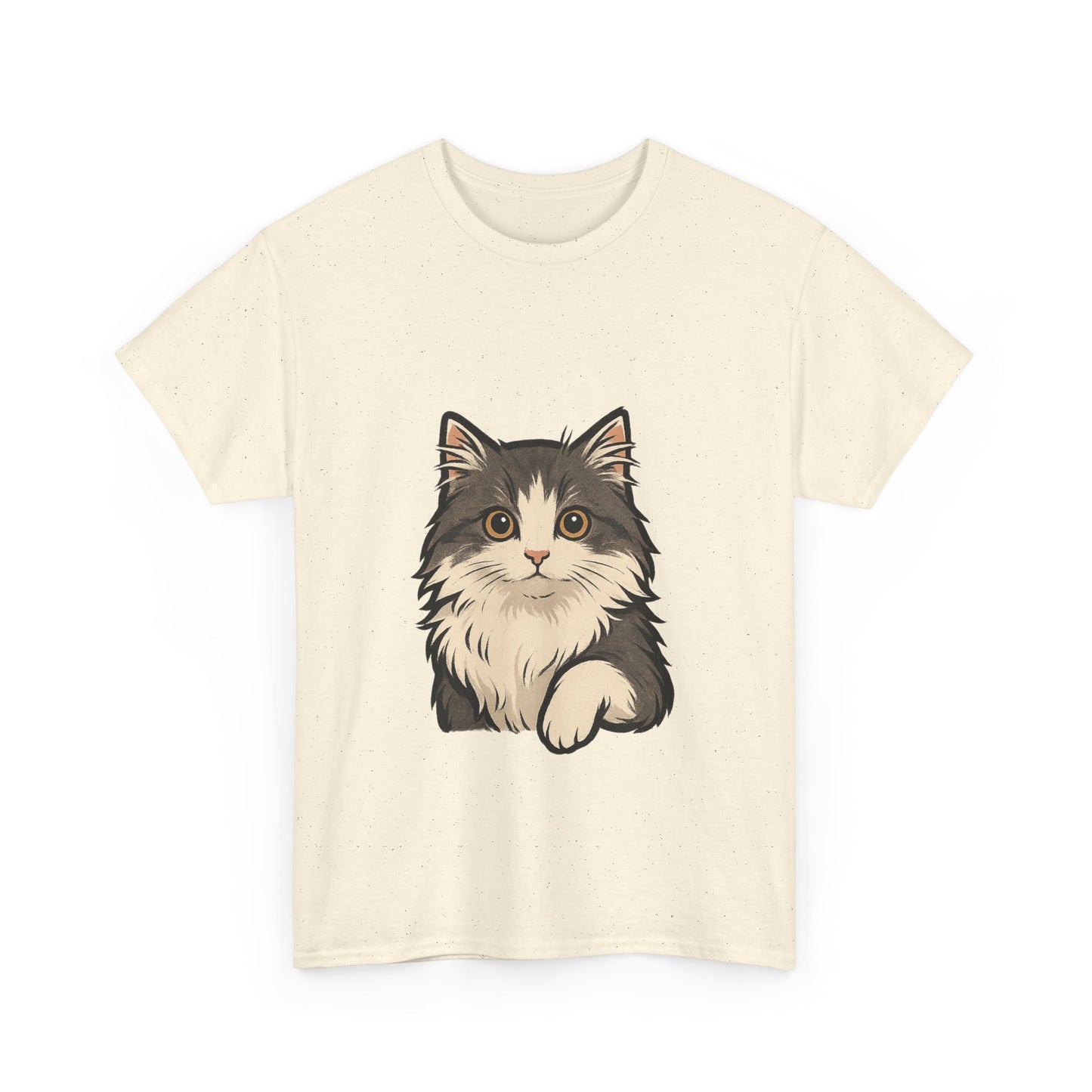 Cute Cat Unisex Heavy Cotton Tee, Animal Lover Gift, Pet Owner Shirt, Cat Lover Apparel, Animal Themed Tee, Casual Everyday Wear