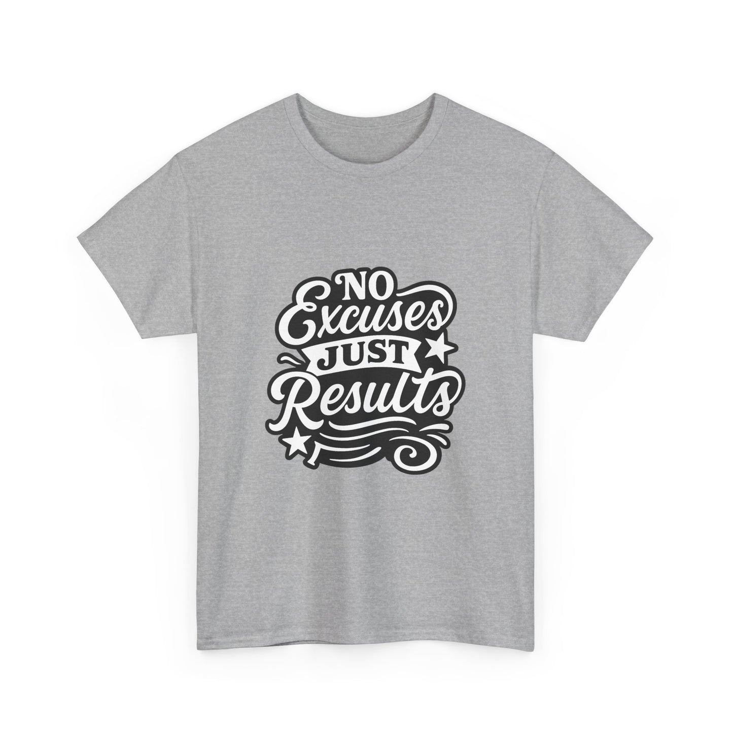 Motivational Unisex Heavy Cotton Tee - No Excuses Just Results, Fitness Apparel, Workout Shirt, Inspirational Clothing, Casual Wear, [...]