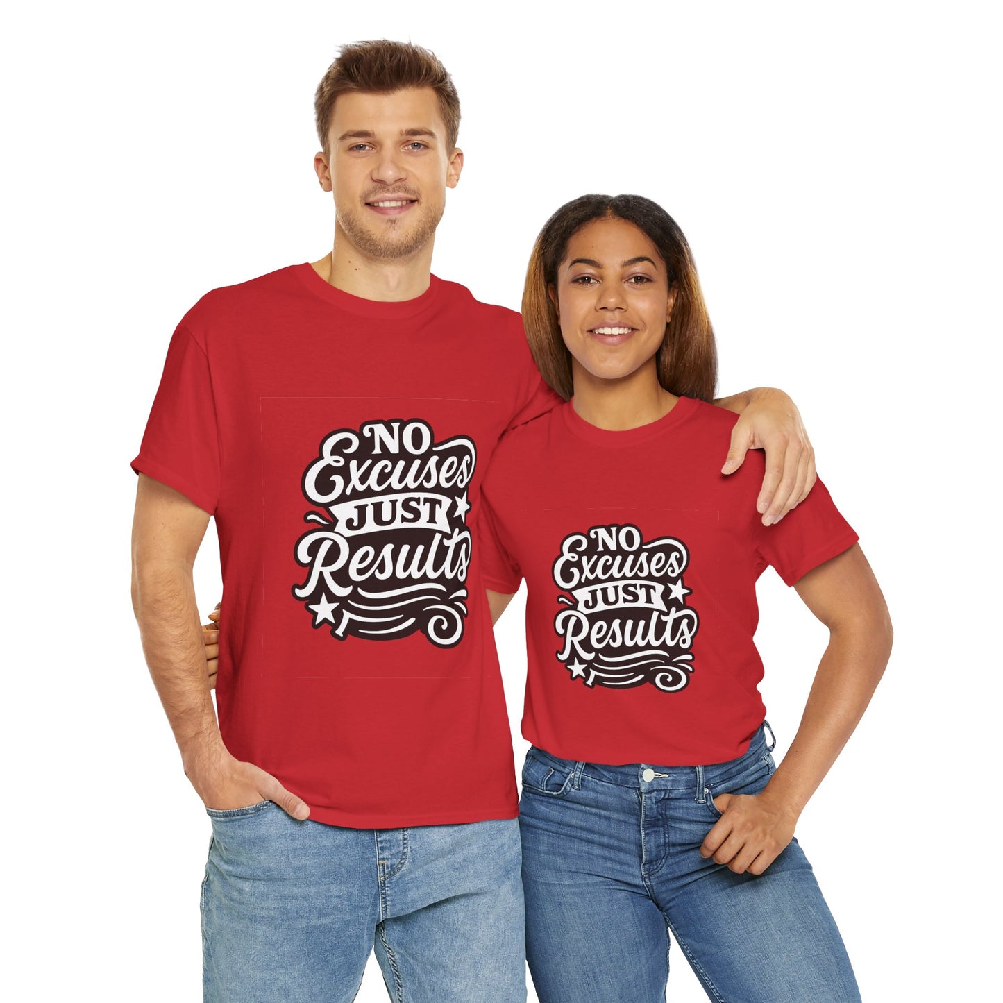 Motivational Unisex Heavy Cotton Tee - No Excuses Just Results, Fitness Apparel, Workout Shirt, Inspirational Clothing, Casual Wear, [...]
