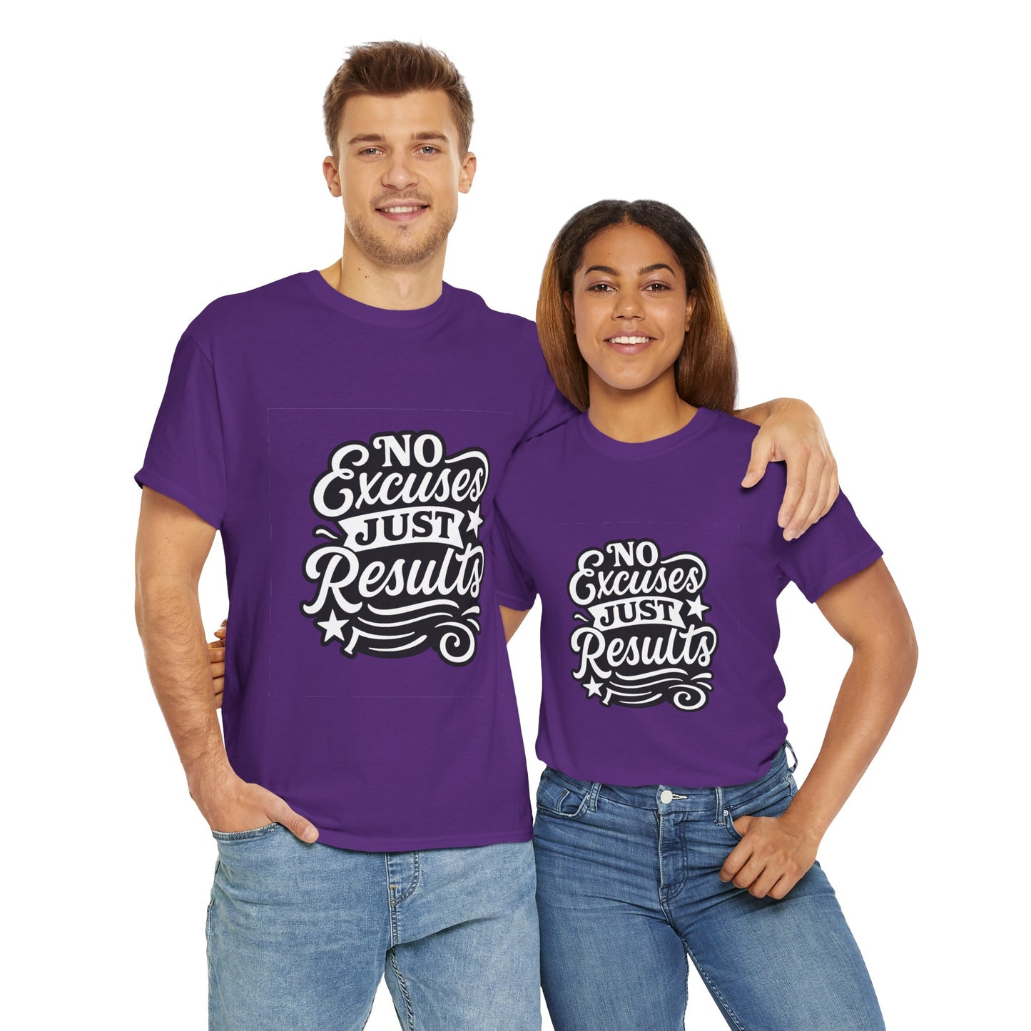 Motivational Unisex Heavy Cotton Tee - No Excuses Just Results, Fitness Apparel, Workout Shirt, Inspirational Clothing, Casual Wear, [...]