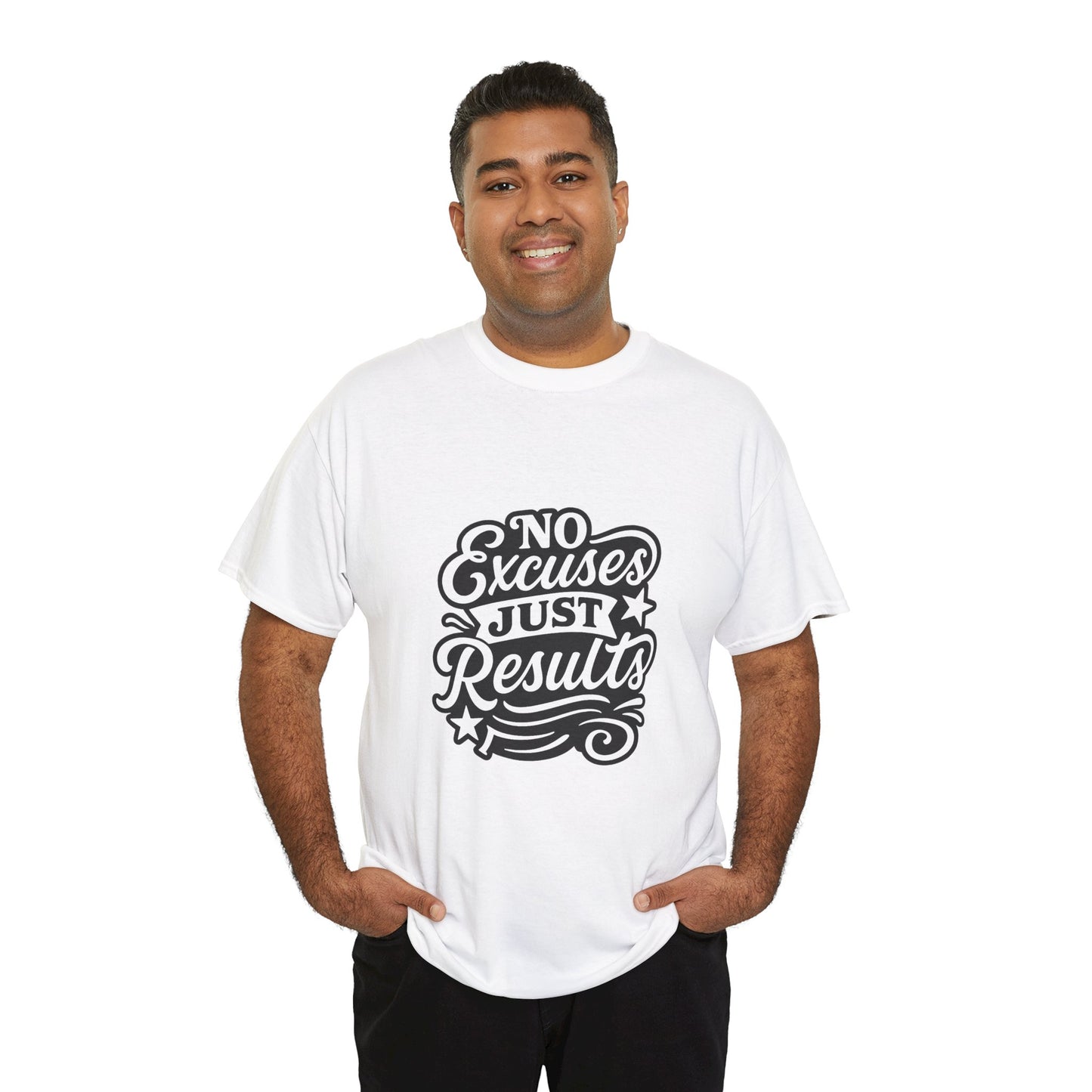 Motivational Unisex Heavy Cotton Tee - No Excuses Just Results, Fitness Apparel, Workout Shirt, Inspirational Clothing, Casual Wear, [...]