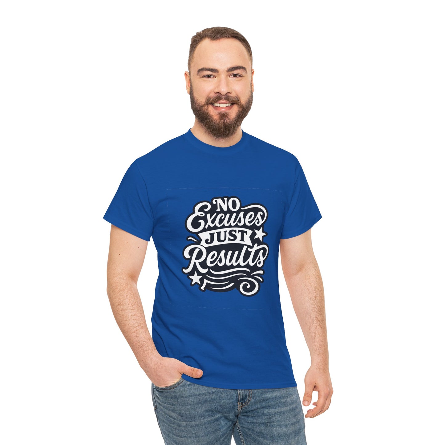 Motivational Unisex Heavy Cotton Tee - No Excuses Just Results, Fitness Apparel, Workout Shirt, Inspirational Clothing, Casual Wear, [...]