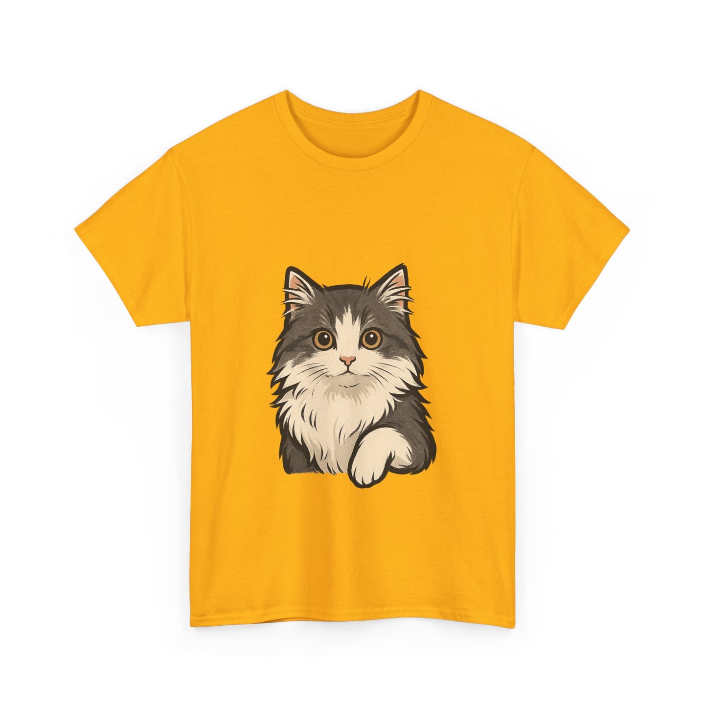 Cute Cat Unisex Heavy Cotton Tee, Animal Lover Gift, Pet Owner Shirt, Cat Lover Apparel, Animal Themed Tee, Casual Everyday Wear