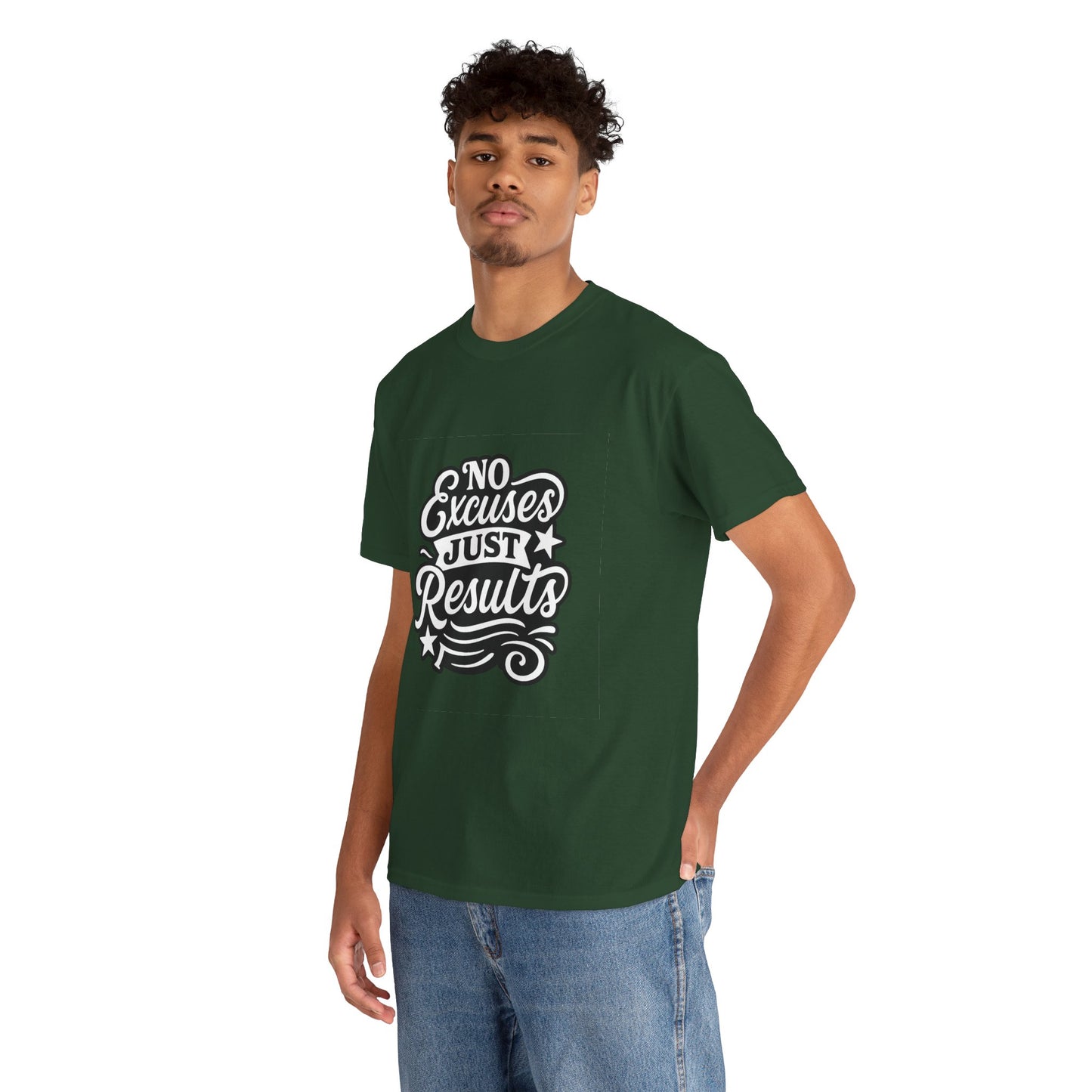 Motivational Unisex Heavy Cotton Tee - No Excuses Just Results, Fitness Apparel, Workout Shirt, Inspirational Clothing, Casual Wear, [...]