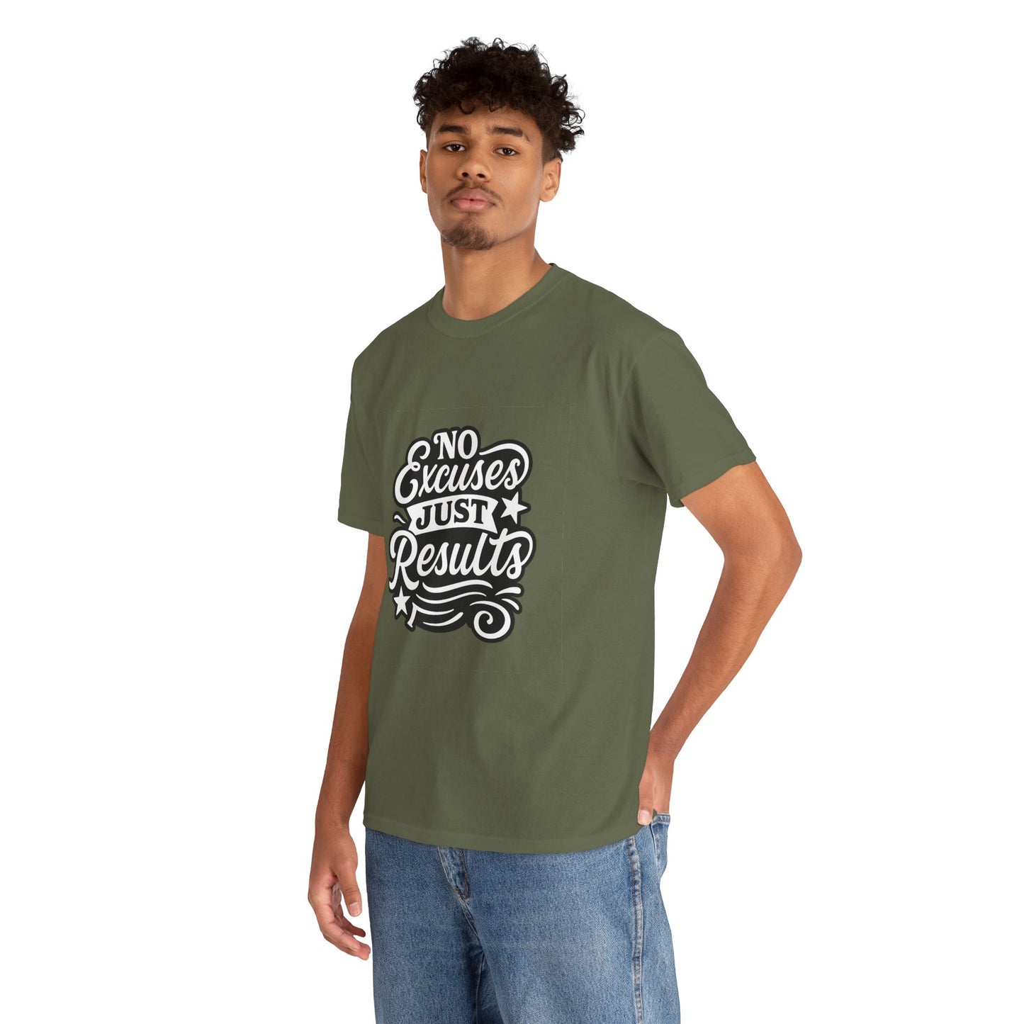 Motivational Unisex Heavy Cotton Tee - No Excuses Just Results, Fitness Apparel, Workout Shirt, Inspirational Clothing, Casual Wear, [...]