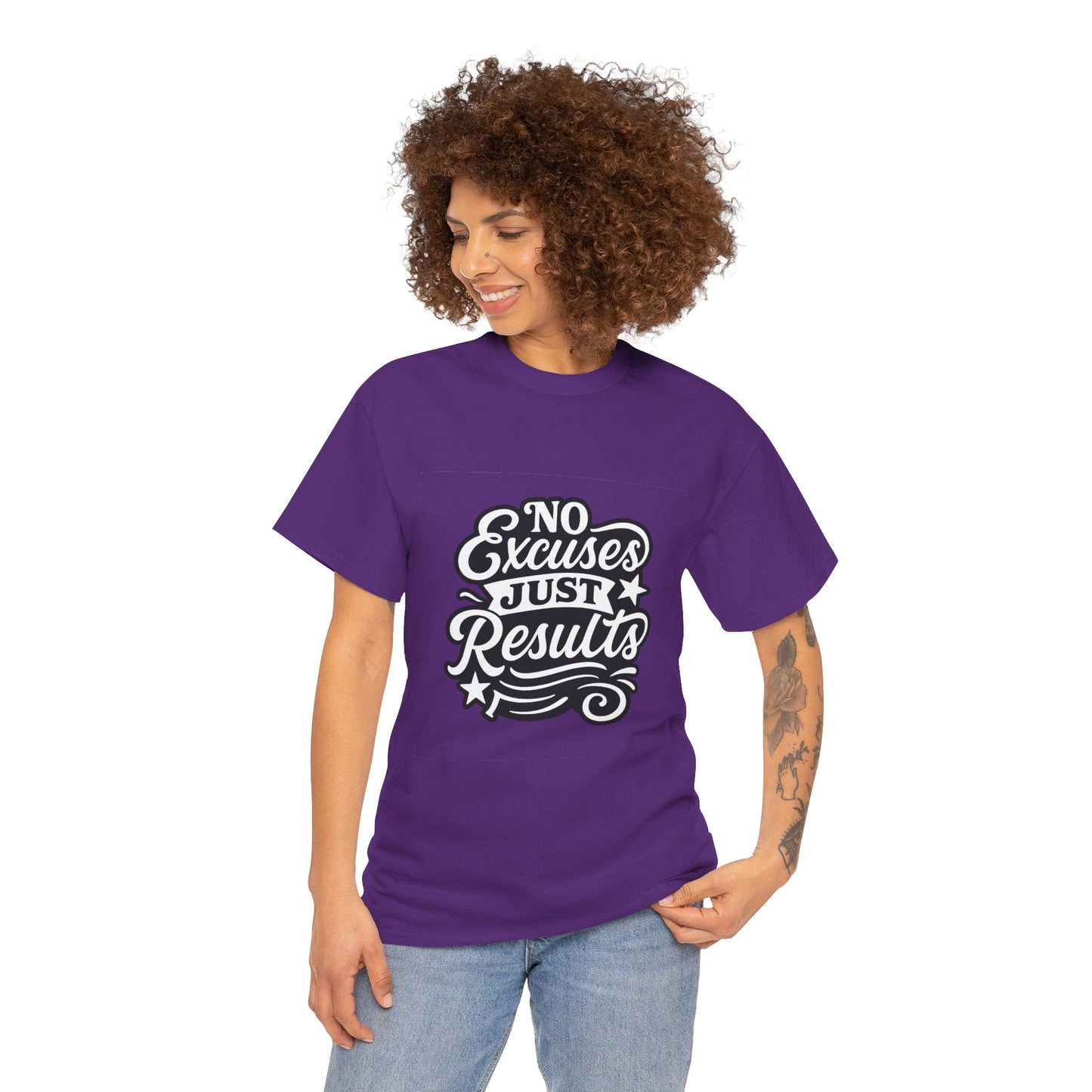Motivational Unisex Heavy Cotton Tee - No Excuses Just Results, Fitness Apparel, Workout Shirt, Inspirational Clothing, Casual Wear, [...]