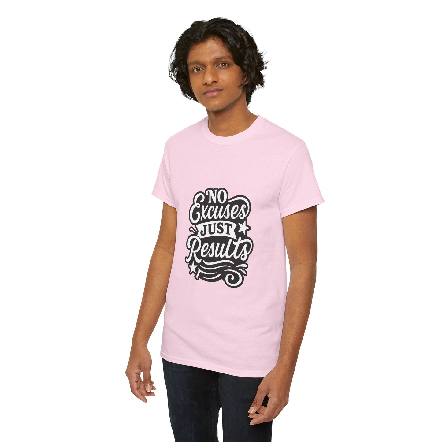 Motivational Unisex Heavy Cotton Tee - No Excuses Just Results, Fitness Apparel, Workout Shirt, Inspirational Clothing, Casual Wear, [...]