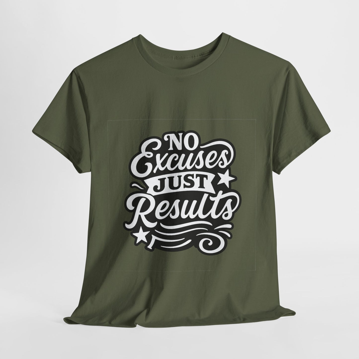 Motivational Unisex Heavy Cotton Tee - No Excuses Just Results, Fitness Apparel, Workout Shirt, Inspirational Clothing, Casual Wear, [...]