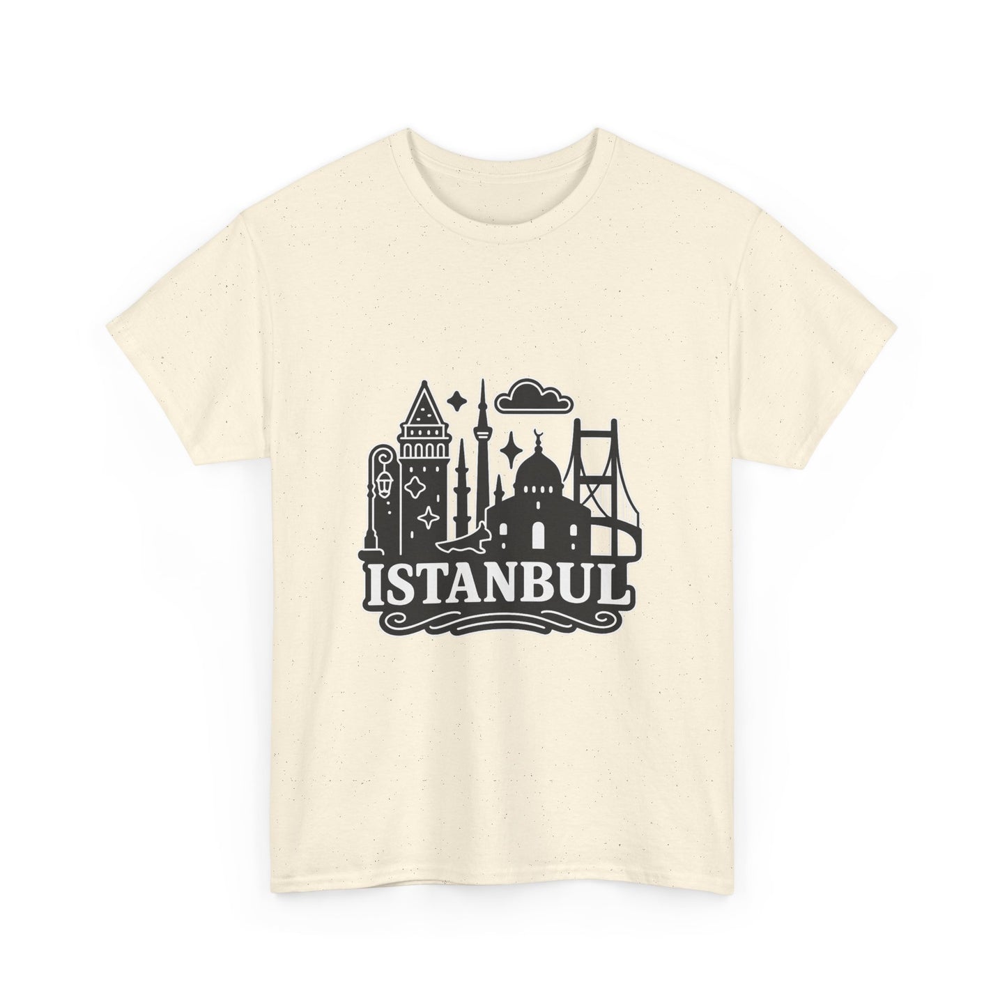Istanbul Cityscape Unisex Heavy Cotton Tee, Travel Shirt, Gift for Travelers, Casual Style, Urban Outfit, Adventure Apparel