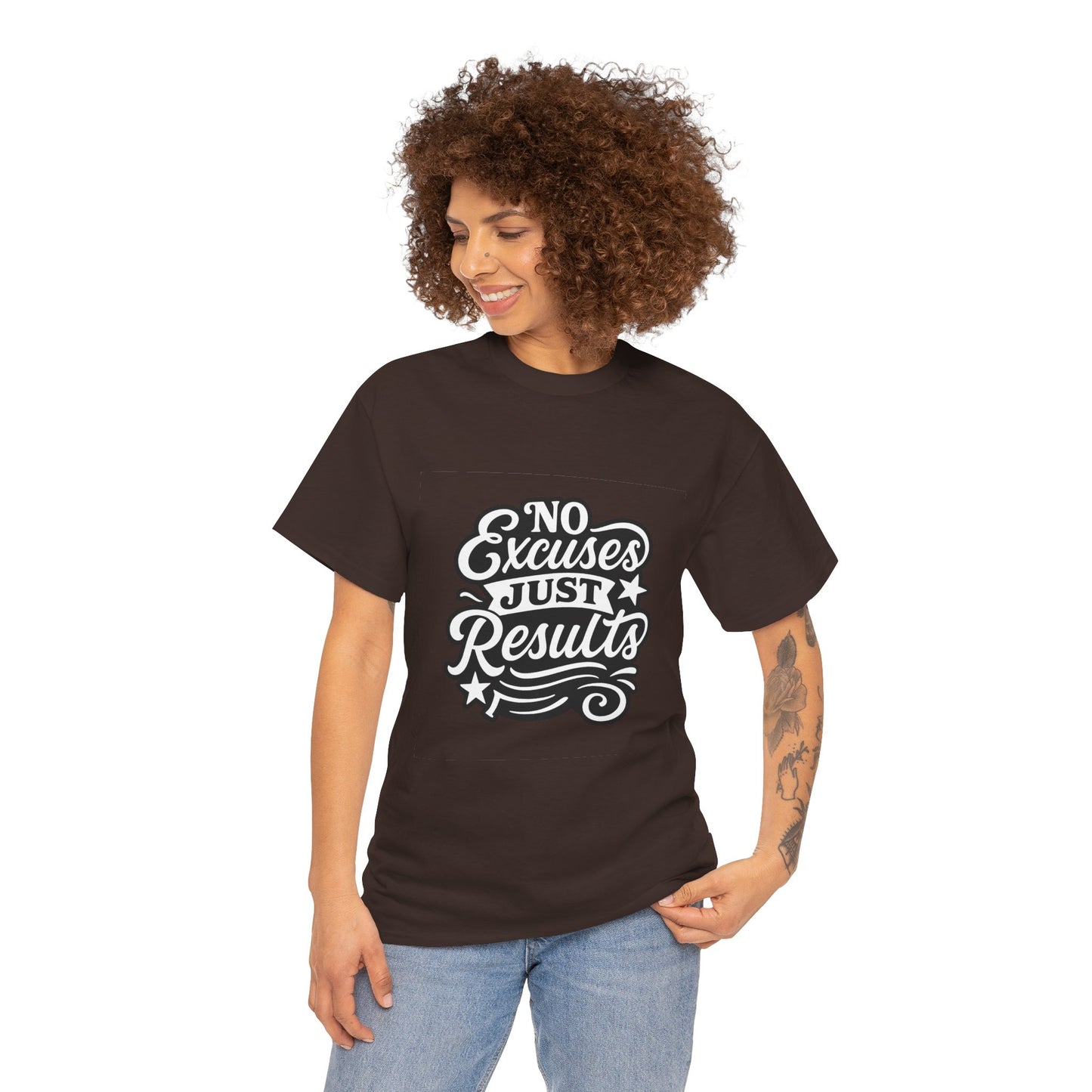 Motivational Unisex Heavy Cotton Tee - No Excuses Just Results, Fitness Apparel, Workout Shirt, Inspirational Clothing, Casual Wear, [...]