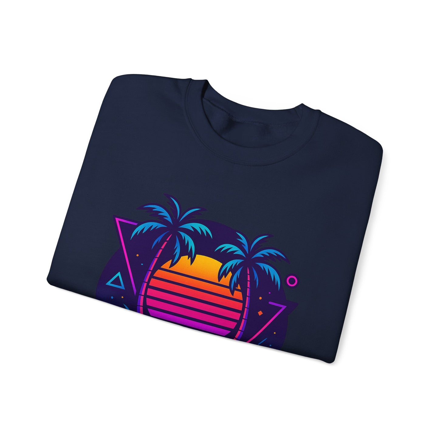 Retro Sunset Palm Trees Crewneck Sweatshirt | Cozy Unisex Fashion | Perfect for Summer Nights, Beach Days, Gifts, Casual Wear