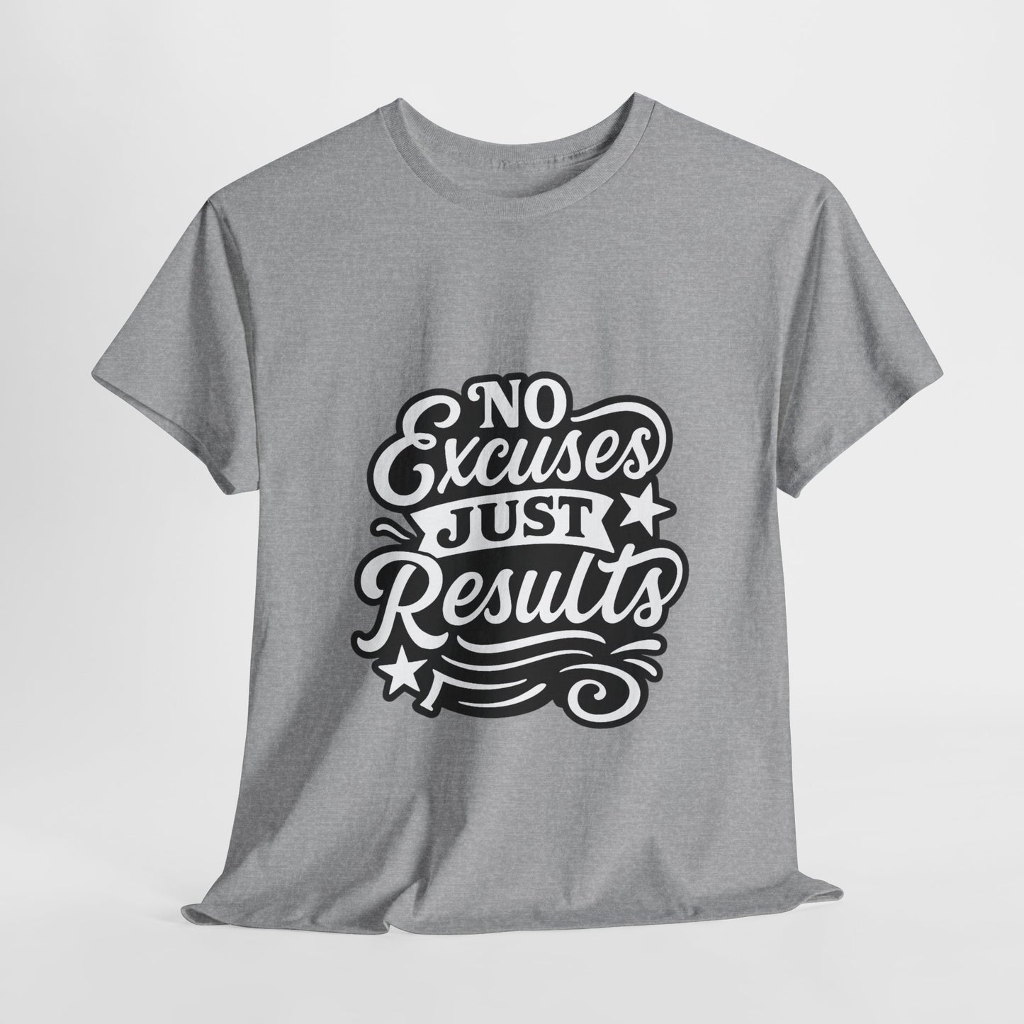 Motivational Unisex Heavy Cotton Tee - No Excuses Just Results, Fitness Apparel, Workout Shirt, Inspirational Clothing, Casual Wear, [...]