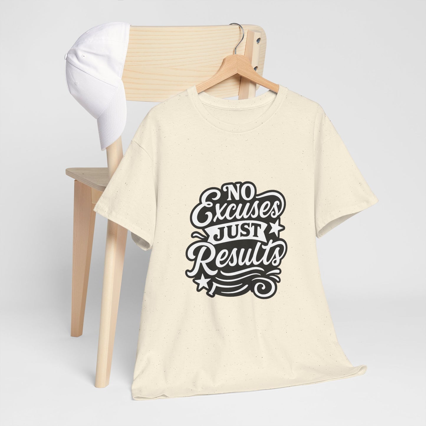 Motivational Unisex Heavy Cotton Tee - No Excuses Just Results, Fitness Apparel, Workout Shirt, Inspirational Clothing, Casual Wear, [...]