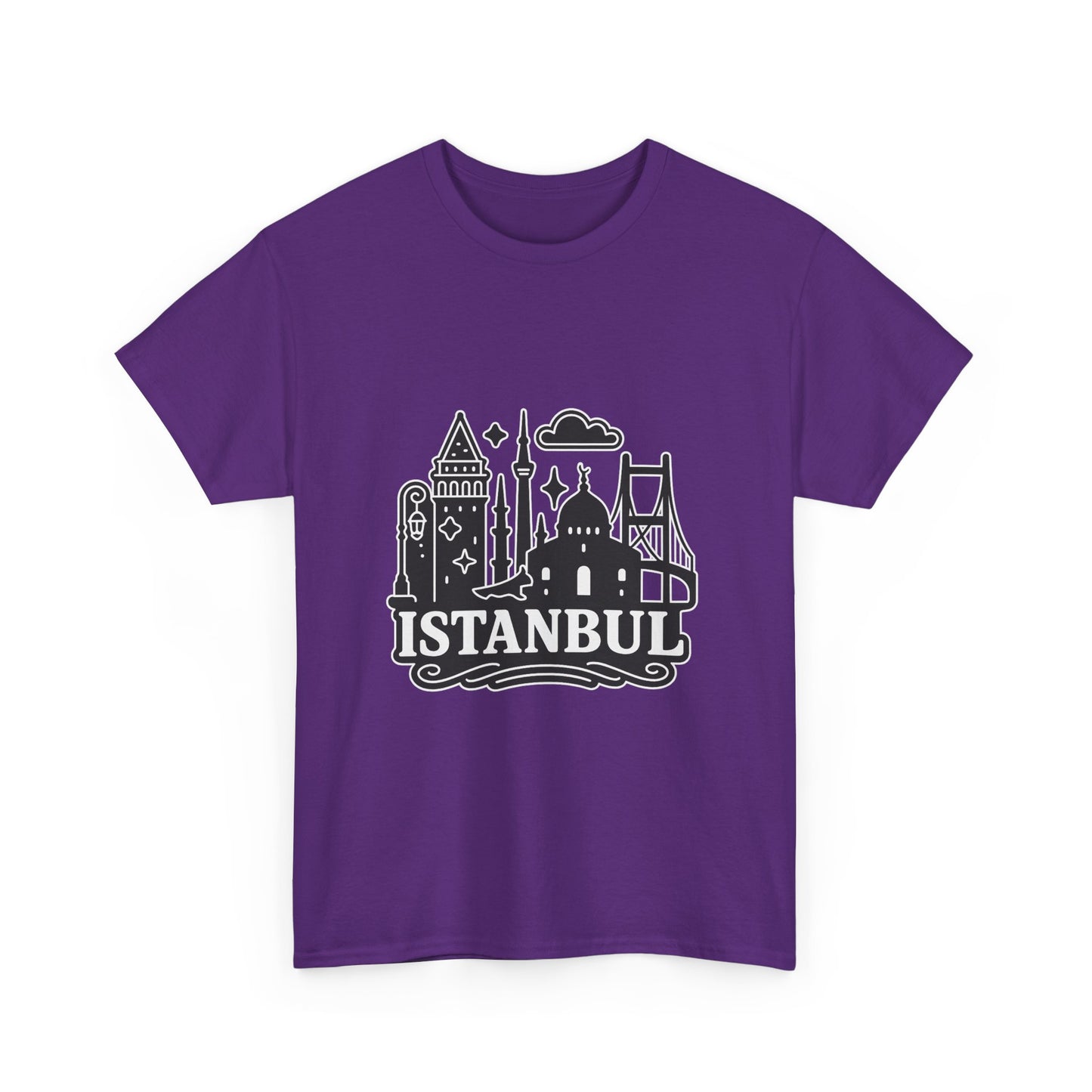 Istanbul Cityscape Unisex Heavy Cotton Tee, Travel Shirt, Gift for Travelers, Casual Style, Urban Outfit, Adventure Apparel