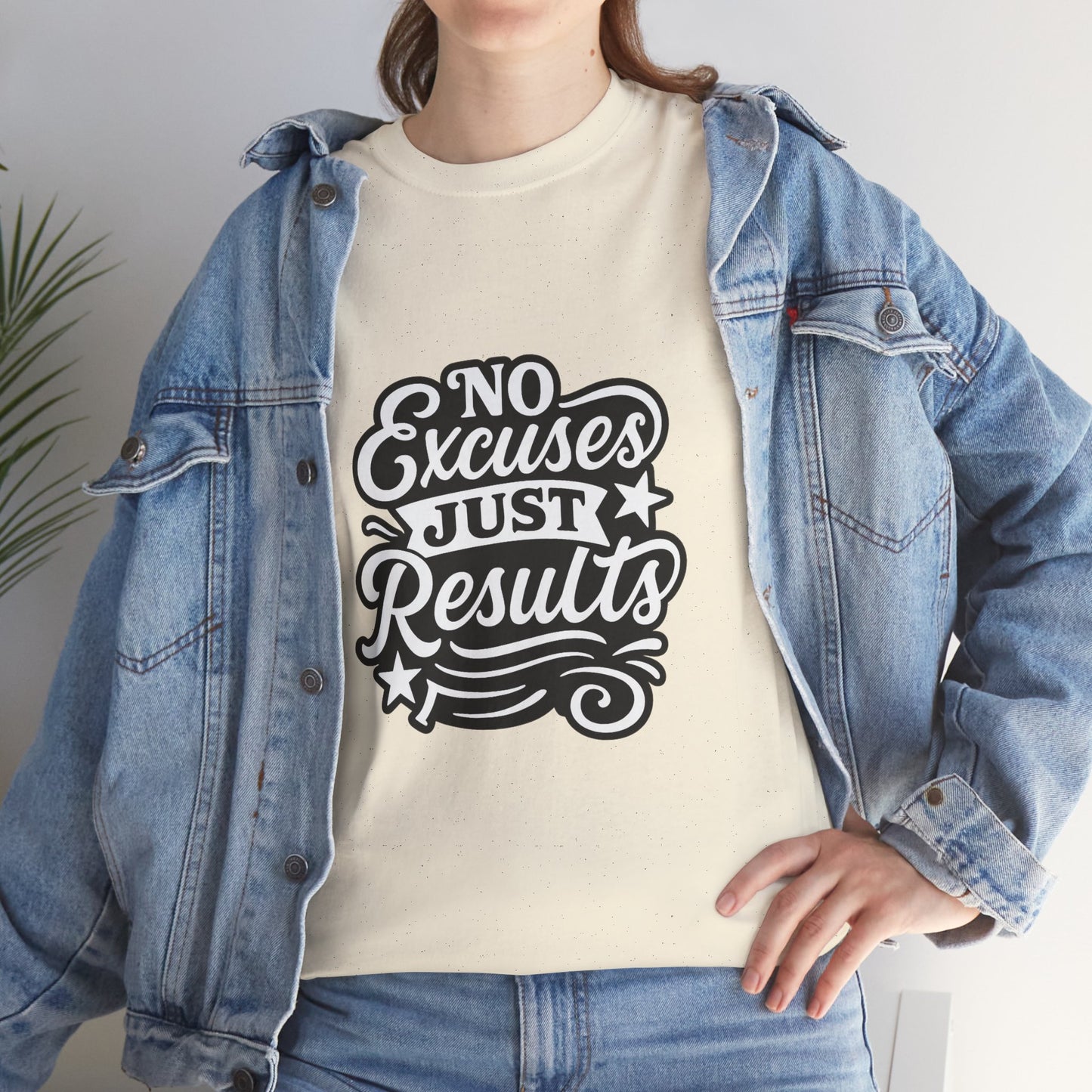 Motivational Unisex Heavy Cotton Tee - No Excuses Just Results, Fitness Apparel, Workout Shirt, Inspirational Clothing, Casual Wear, [...]