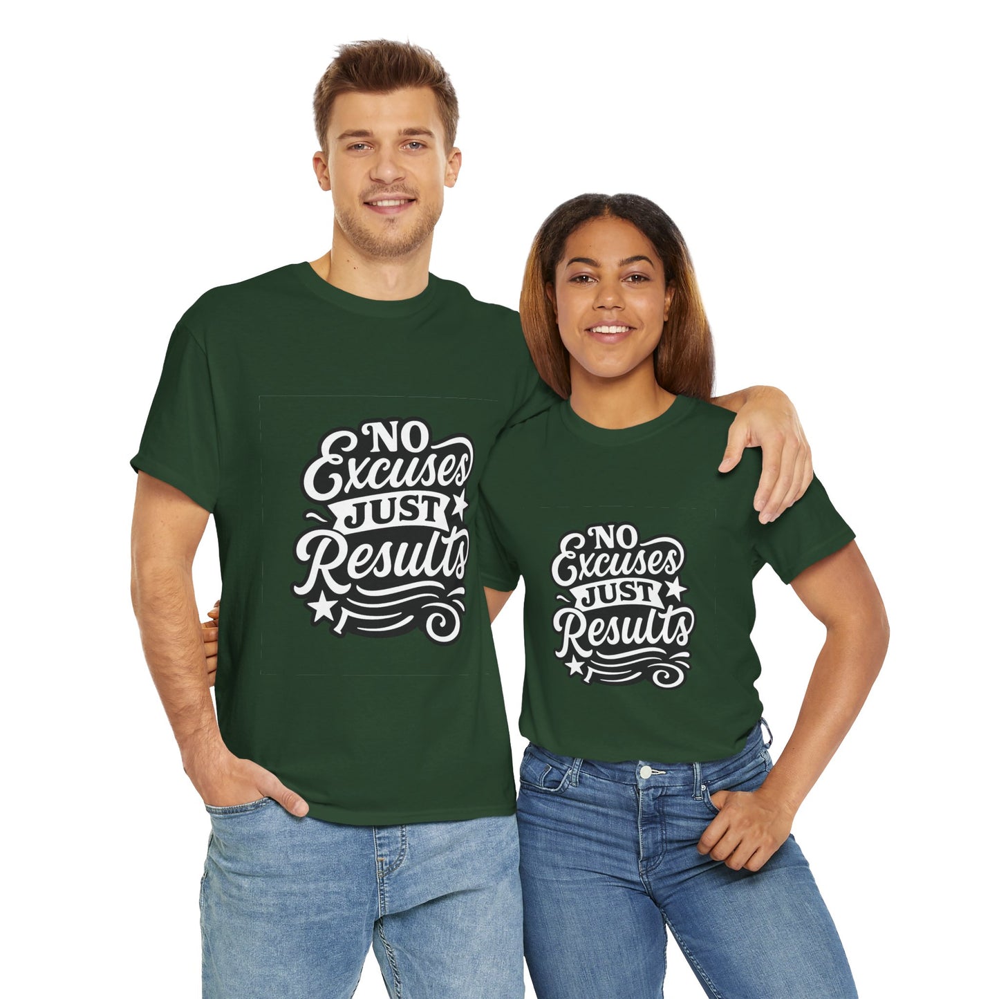 Motivational Unisex Heavy Cotton Tee - No Excuses Just Results, Fitness Apparel, Workout Shirt, Inspirational Clothing, Casual Wear, [...]