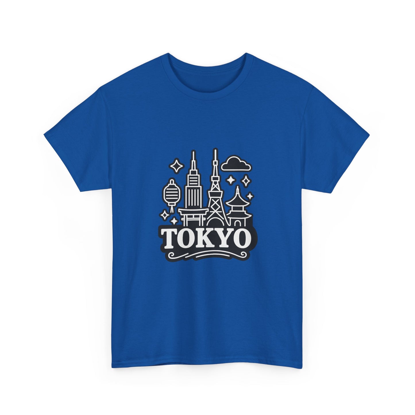 Tokyo Cityscape Unisex Heavy Cotton Tee, Graphic Tee, Travel T-Shirt, Urban Outfit, Gift for Travelers, Tokyo Lover Apparel