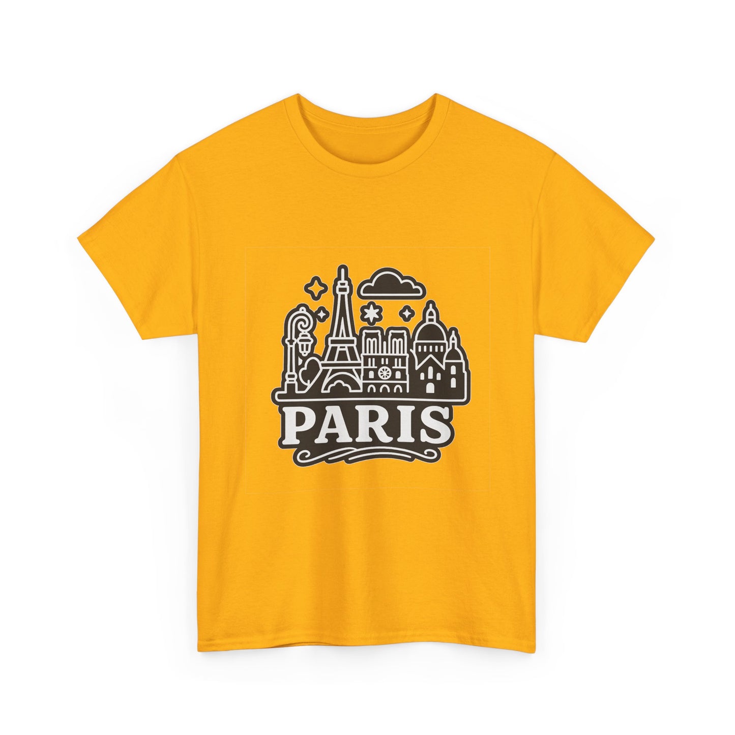 Paris-Themed Unisex Heavy Cotton Tee | Travel Gift, Casual Wear, Souvenir Shirt, Vacation Apparel, Paris Lover's Tee