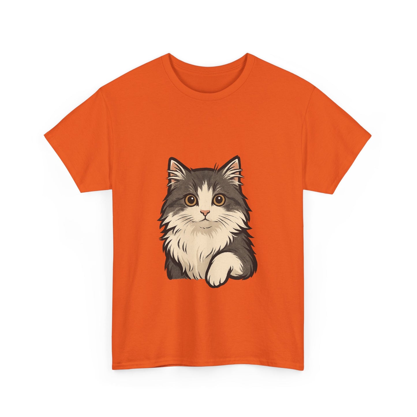 Cute Cat Unisex Heavy Cotton Tee, Animal Lover Gift, Pet Owner Shirt, Cat Lover Apparel, Animal Themed Tee, Casual Everyday Wear